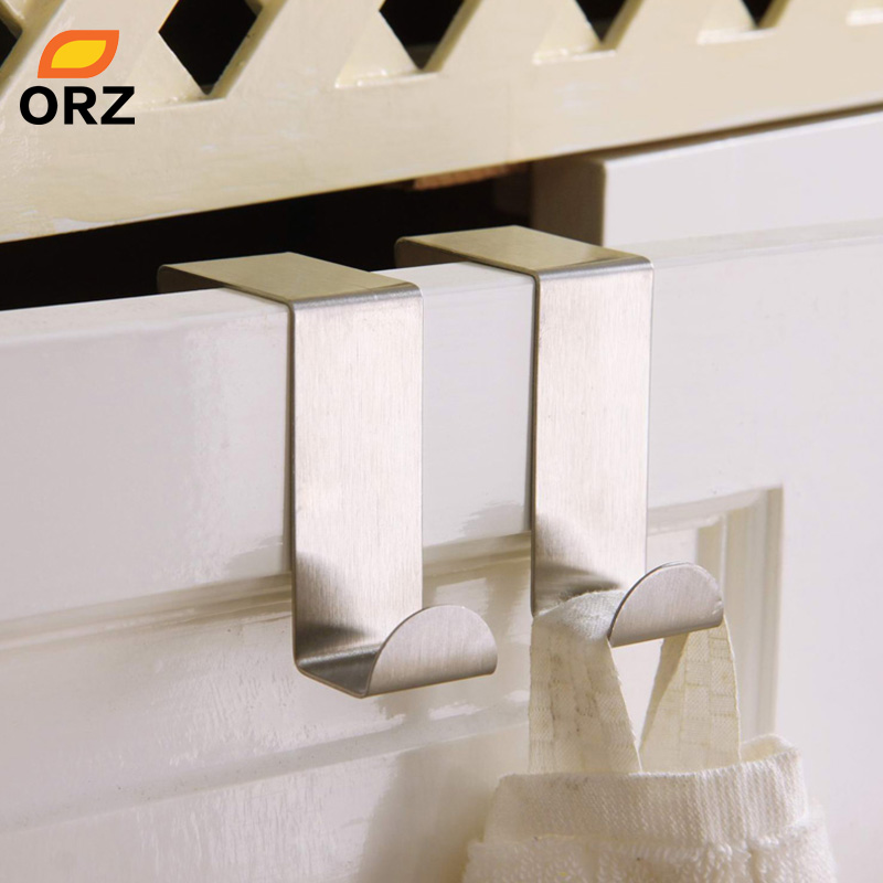 ORZ 2PCS / SET η ƿ  Ȩ ֹ   Ȧ    /ORZ 2PCS/SET Stainless Steel Self Home Kitchen Wall Door Holder Hook Hanger Hanging Coat Hooks
